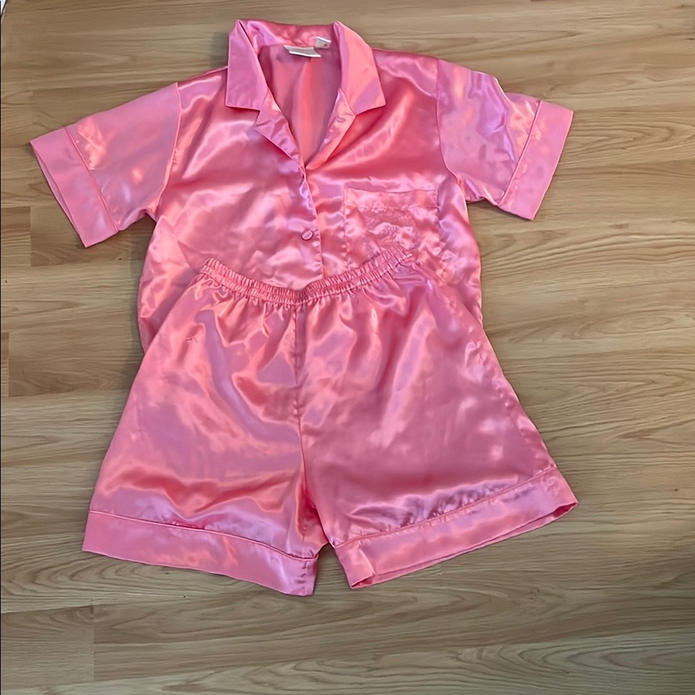 Silk & Satin Pajama Set | Size Medium | Soft Pink & Silky Smooth